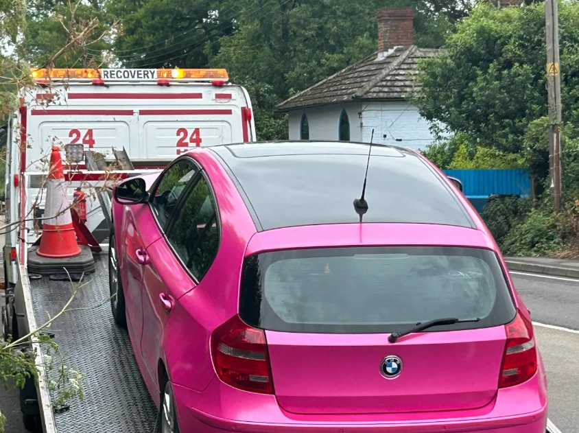 Pink car recovery